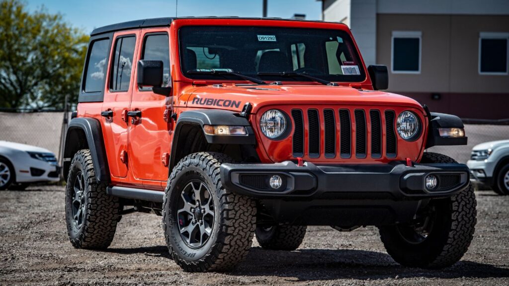 jeep rouge en gros plan